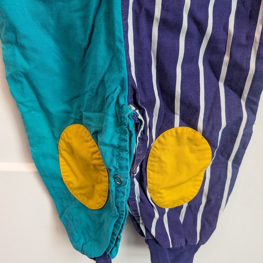 VINTAGE 70s 80s Circo Colorful Retro Striped Kids One Piece Romper Hip-hop 24 Mo - Picture 4 of 8